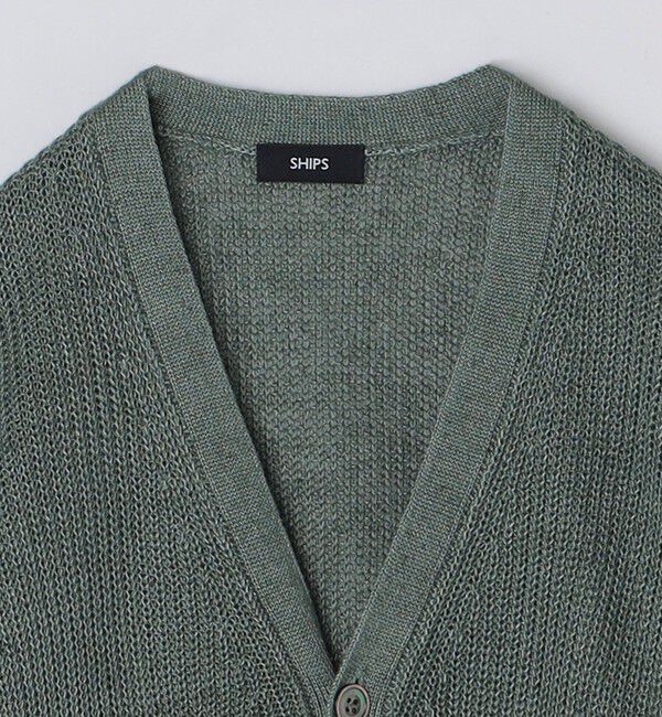 SHIPS「SHIPS: 9GG サンフェード リネン Vネック カーディガン」|カーディガン|