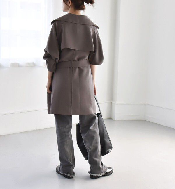 quaranciel「quaranciel:〈洗濯機可能〉ダブルクロス ハーフ トレンチ ジャケット コート」|トレンチコート|