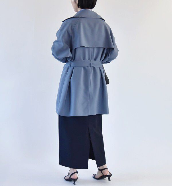 quaranciel「quaranciel:〈洗濯機可能〉ダブルクロス ハーフ トレンチ ジャケット コート」|トレンチコート|