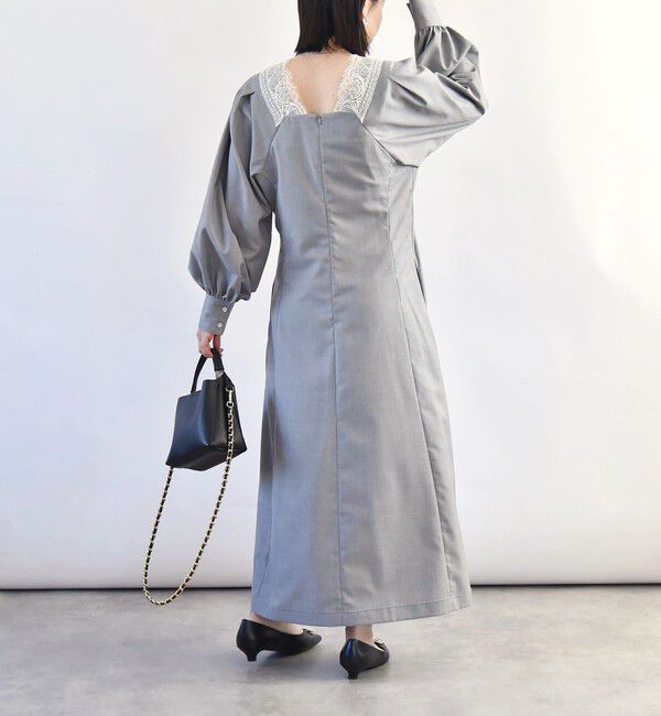 quaranciel「quaranciel:〈手洗い可能〉ウーステッド レース コンシャス ワンピース」|ワンピース|