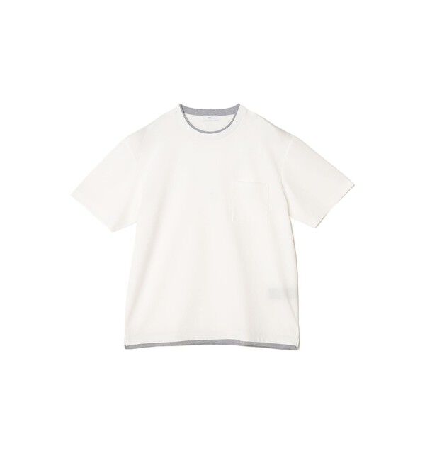 SHIPS any「【WEB限定】SHIPS any: ジャカード フェイクレイヤード ポケット Tシャツ◇」|Tシャツ・カットソー|