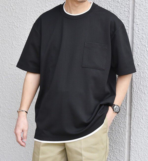 SHIPS any「【WEB限定】SHIPS any: ジャカード フェイクレイヤード ポケット Tシャツ◇」|Tシャツ・カットソー|