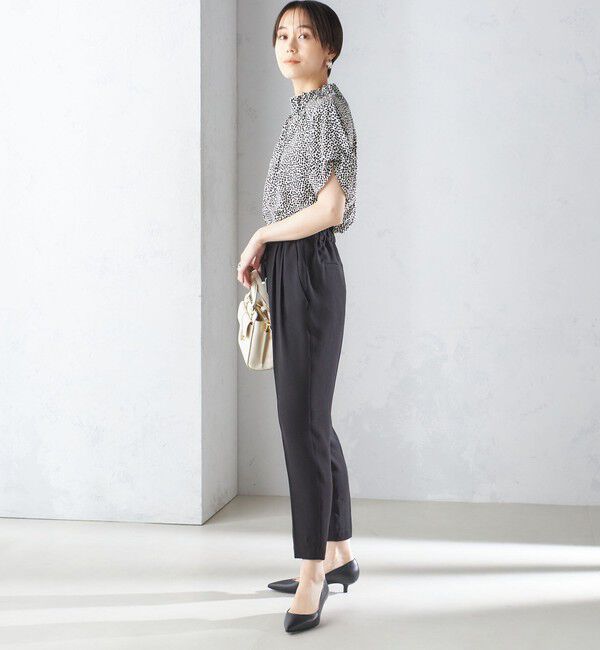 SHIPS for women「〈手洗い可能〉ネック ギャザー プリント ドルマン ブラウス」|シャツ・ブラウス|