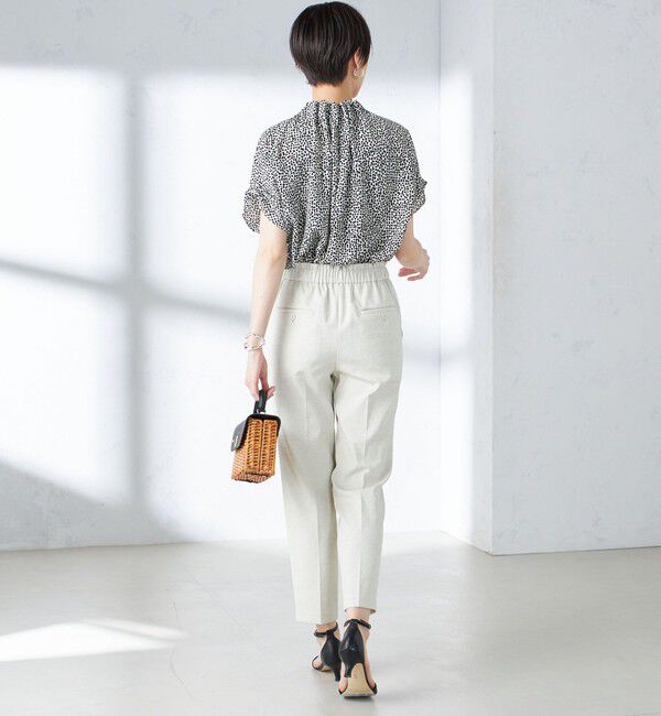 SHIPS for women「〈手洗い可能〉ネック ギャザー プリント ドルマン ブラウス」|シャツ・ブラウス|