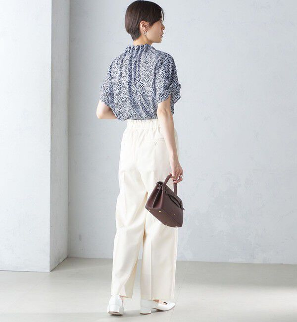 SHIPS for women「〈手洗い可能〉ネック ギャザー プリント ドルマン ブラウス」|シャツ・ブラウス|