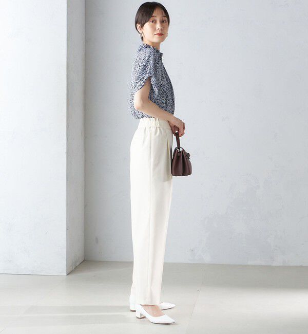 SHIPS for women「〈手洗い可能〉ネック ギャザー プリント ドルマン ブラウス」|シャツ・ブラウス|