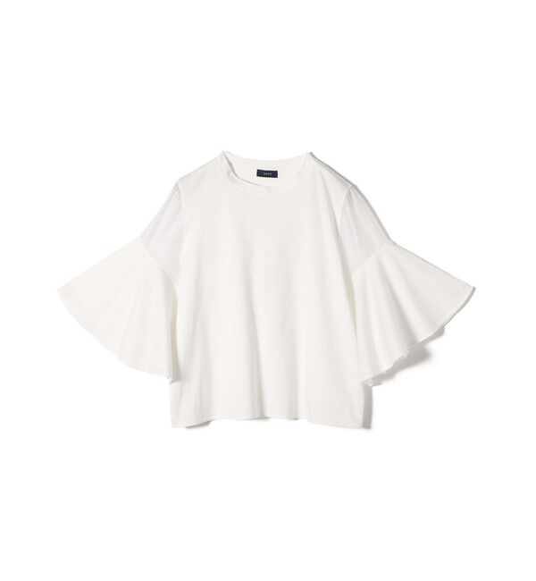 SHIPS for women「〈手洗い可能〉PLA スムース シアー コンビ スリーブ プルオーバー 」|Tシャツ・カットソー|