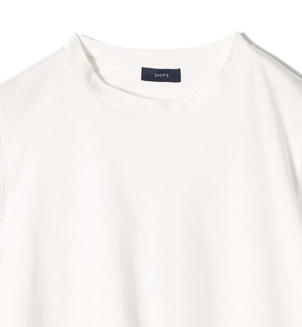 SHIPS for women「〈手洗い可能〉PLA スムース シアー コンビ スリーブ プルオーバー 」|Tシャツ・カットソー|