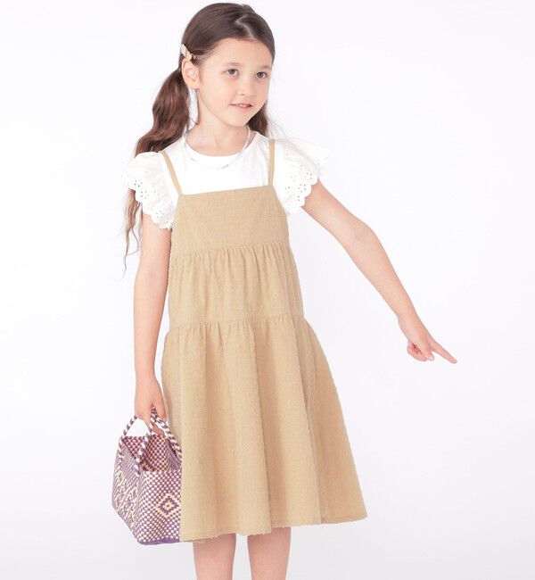 SHIPS KIDS「SHIPS KIDS:100～130cm / ジャカード キャミ ワンピース」|ワンピース|