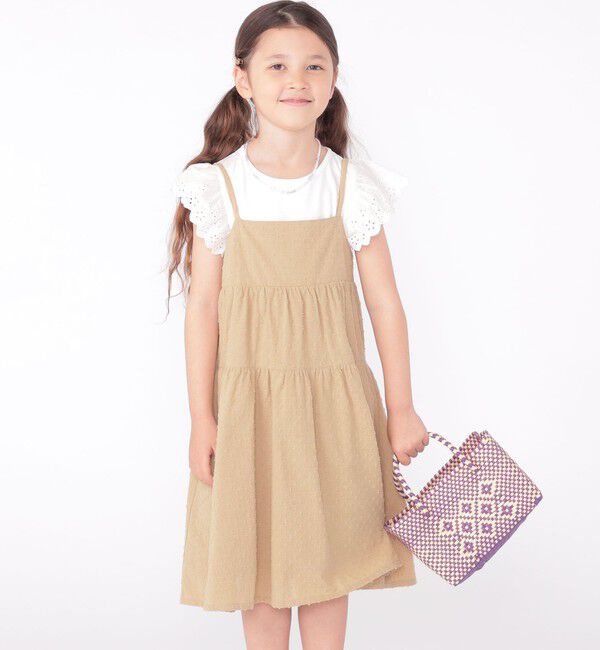 SHIPS KIDS「SHIPS KIDS:100～130cm / ジャカード キャミ ワンピース」|ワンピース|