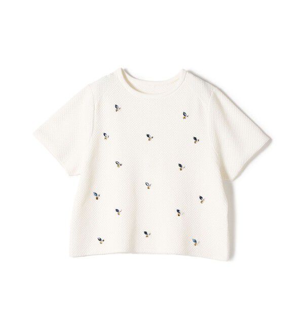 SHIPS for women「【WEB限定】〈手洗い可能〉ハイツイスト コットン ビジュー カノコ ニット」|プルオーバー|