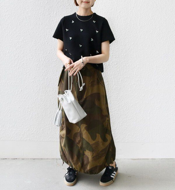 SHIPS for women「【WEB限定】〈手洗い可能〉ハイツイスト コットン ビジュー カノコ ニット」|プルオーバー|