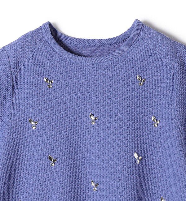 SHIPS for women「【WEB限定】〈手洗い可能〉ハイツイスト コットン ビジュー カノコ ニット」|プルオーバー|