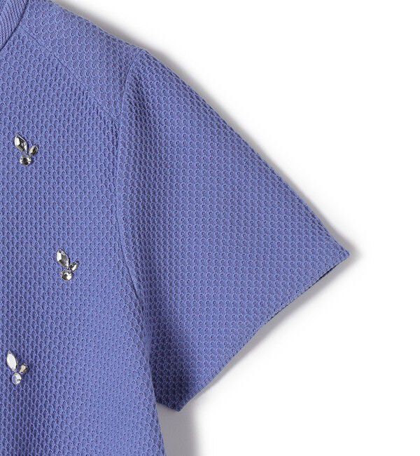 SHIPS for women「【WEB限定】〈手洗い可能〉ハイツイスト コットン ビジュー カノコ ニット」|プルオーバー|