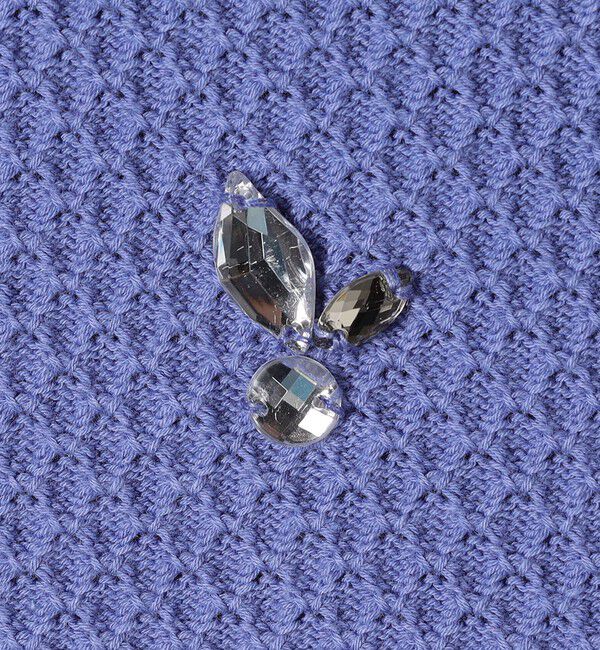 SHIPS for women「【WEB限定】〈手洗い可能〉ハイツイスト コットン ビジュー カノコ ニット」|プルオーバー|