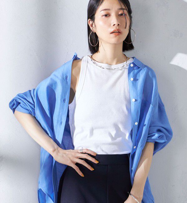 SHIPS for women「【SHIPS別注】onit:〈洗濯機可能〉アメリカンスリーブ タンクトップ」|タンクトップ|オフホワイト