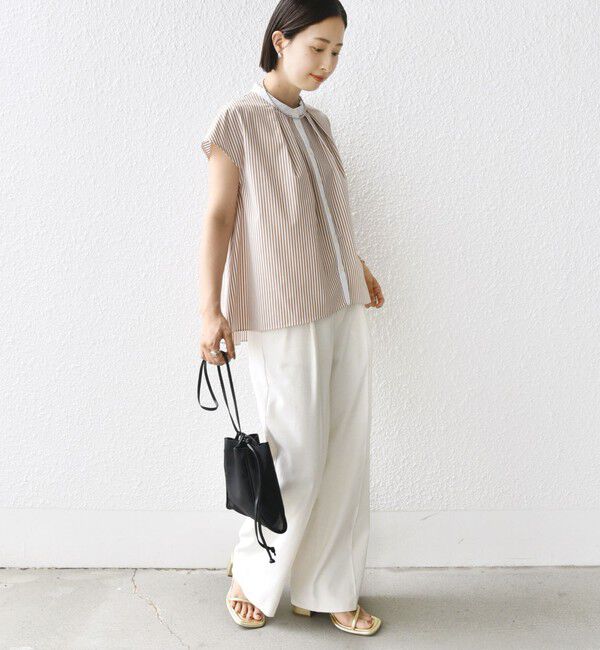 SHIPS for women「〈手洗い可能〉裾 フレア フレンチ スリーブ ブラウス」|シャツ・ブラウス|