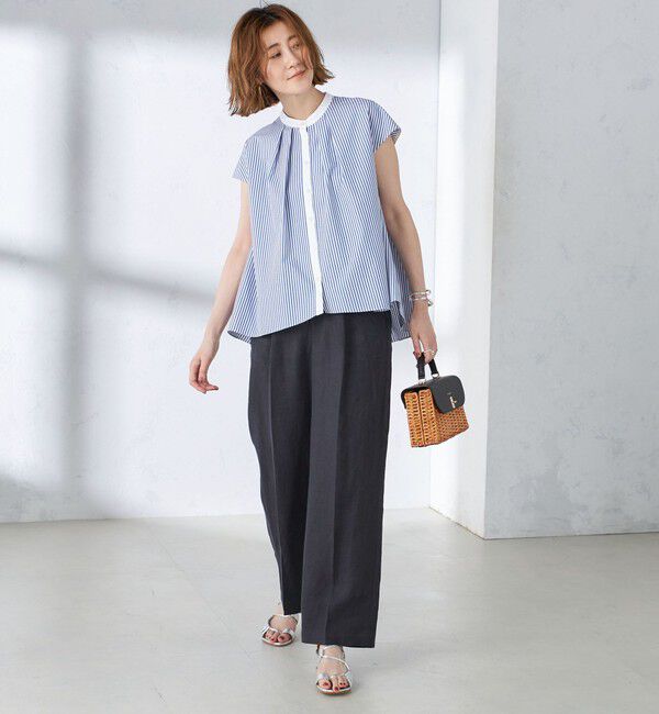 SHIPS for women「〈手洗い可能〉裾 フレア フレンチ スリーブ ブラウス」|シャツ・ブラウス|