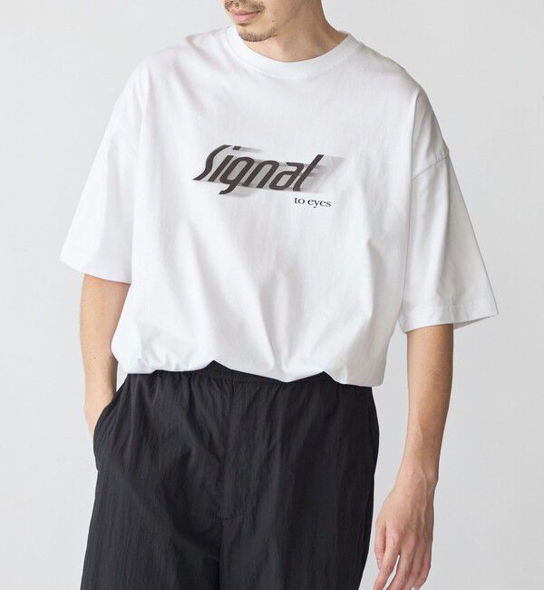 SHIPS「SHIPS:〈遮熱/UVカット/吸水速乾/接触冷感〉SHELTECH(R) ロゴ Tシャツ」|Tシャツ・カットソー|