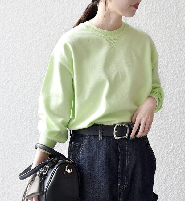 SHIPS any「SHIPS any:〈手洗い可能〉スウェットライク ニット プルオーバー」|ニット・セーター|ライトグリーン