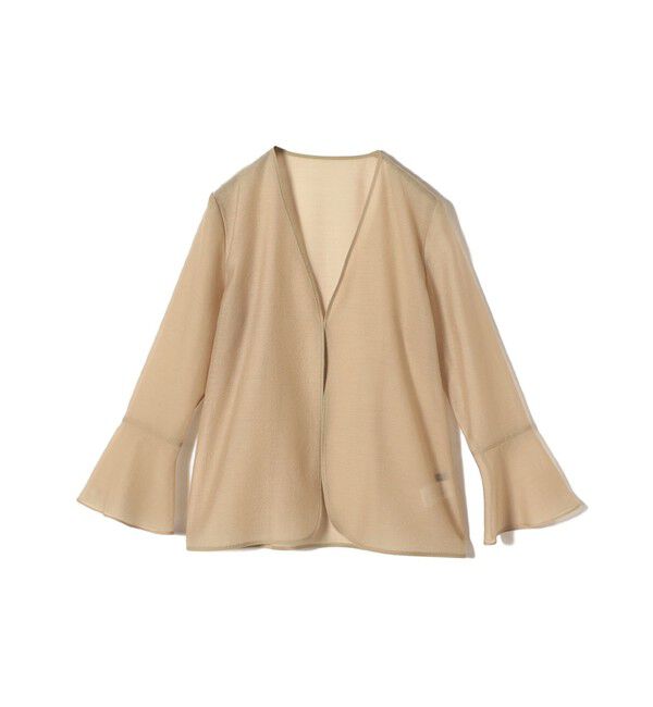 SHIPS for women「〈手洗い可能〉シアー オーガンジー フレア スリーブ ジャケット」|ノーカラージャケット|