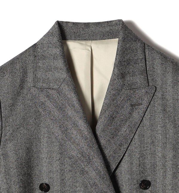 SHIPS for women「SHIPS Primary Navy Label: フラノ ヘリンボーン ダブルボタン ジャケット（セットアップ対応）」|テーラードジャケット|