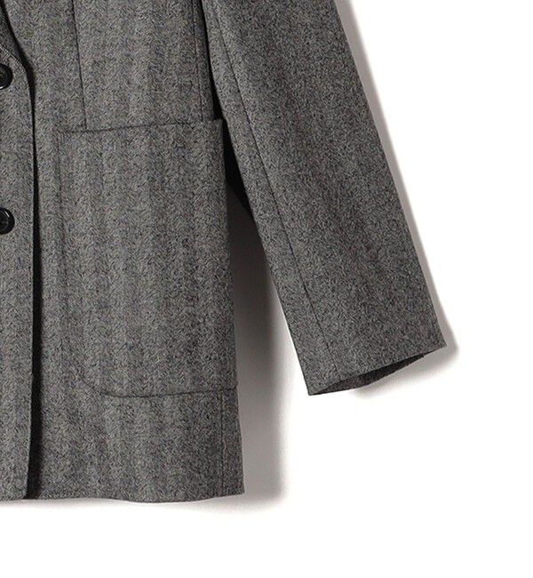 SHIPS for women「SHIPS Primary Navy Label: フラノ ヘリンボーン ダブルボタン ジャケット（セットアップ対応）」|テーラードジャケット|