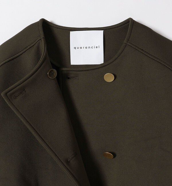 quaranciel「quaranciel:〈洗濯機可能〉ダブルジャージー ノーカラー コンパクト ジャケット」|ノーカラージャケット|