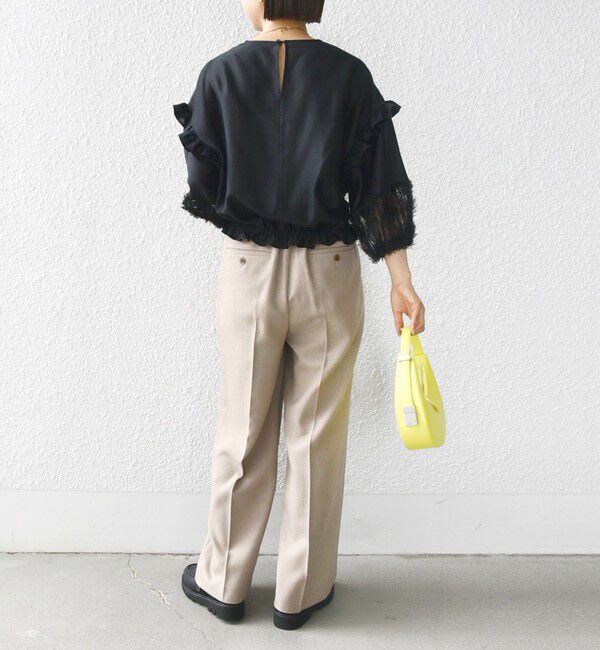 SHIPS for women「〈手洗い可能〉裾ゴム シアー &times; フェザー コンビ プルオーバー」|シャツ・ブラウス|