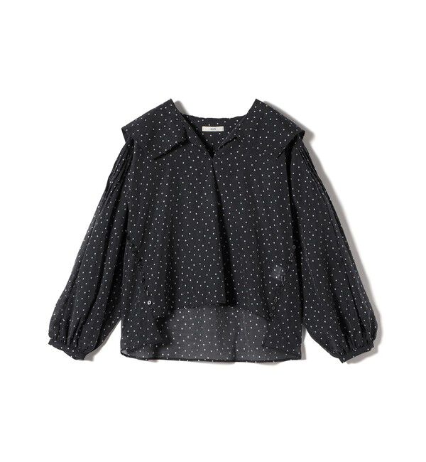 SHIPS for women「【WEB限定】〈手洗い可能〉ドット / レオパード プリント シアー ブラウス」|シャツ・ブラウス|