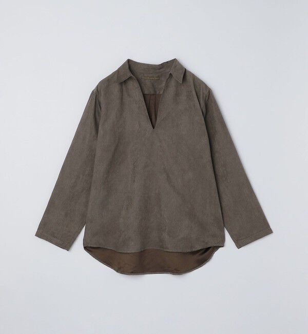 SHIPS「BENCH MARKING SHIRT: スキッパー ポリエステル フェイクスエード シャツ」|シャツ・ブラウス|