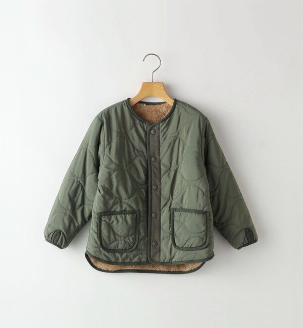 SHIPS KIDS「SHIPS KIDS:80～90cm / 〈手洗い可能〉ボア&times;キルティング リバーシブル ブルゾン」|その他|オリーブ