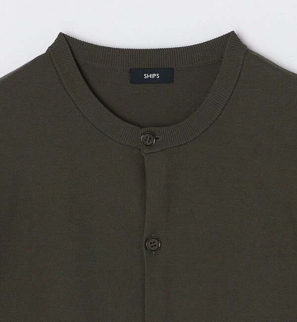 SHIPS「SHIPS:〈手洗い可能〉ガーター クルーネック ボタン カーディガン」|カーディガン|