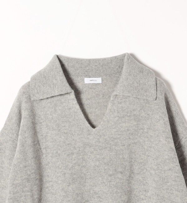 SHIPS any「【WEB限定】SHIPS any: 〈手洗い可能〉AQUA カシミヤ ミックス スキッパー カラー プルオーバー」|ニット・セーター|