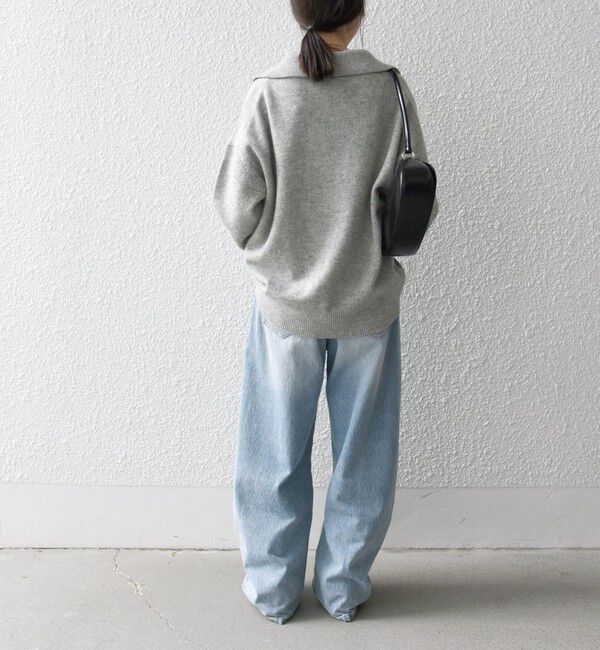 SHIPS any「【WEB限定】SHIPS any: 〈手洗い可能〉AQUA カシミヤ ミックス スキッパー カラー プルオーバー」|ニット・セーター|