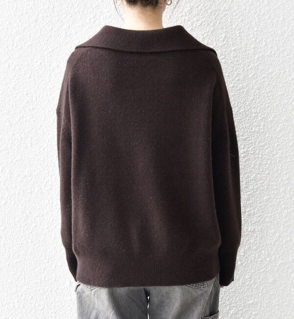 SHIPS any「【WEB限定】SHIPS any: 〈手洗い可能〉AQUA カシミヤ ミックス スキッパー カラー プルオーバー」|ニット・セーター|