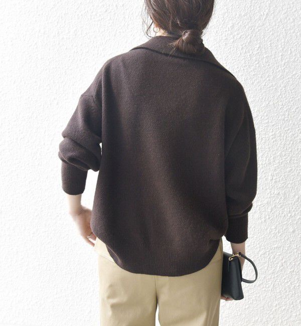 SHIPS any「【WEB限定】SHIPS any: 〈手洗い可能〉AQUA カシミヤ ミックス スキッパー カラー プルオーバー」|ニット・セーター|