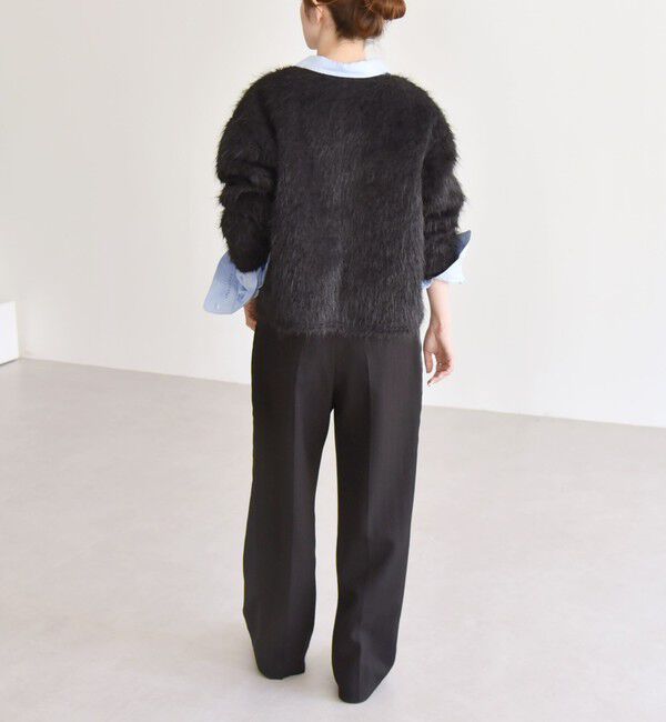 quaranciel「quaranciel:〈手洗い可能〉シャギー コンパクト Vネック カーディガン」|カーディガン|