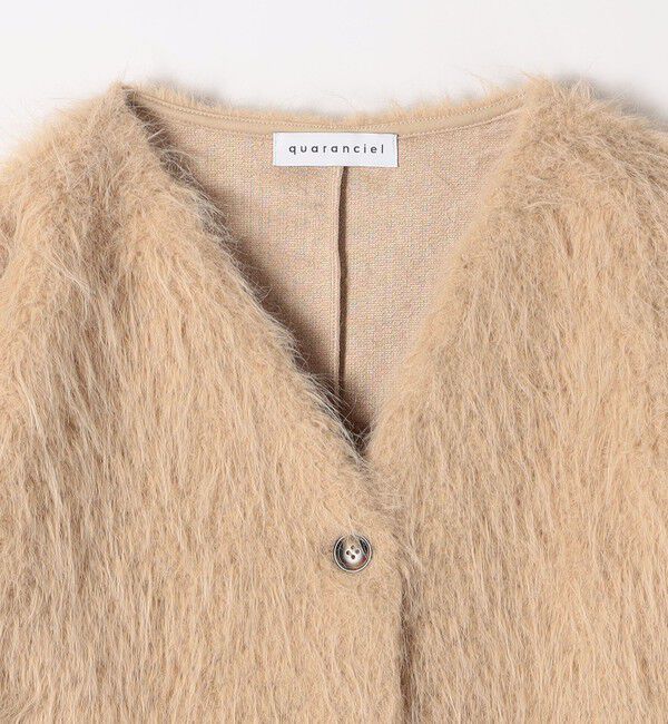 quaranciel「quaranciel:〈手洗い可能〉シャギー コンパクト Vネック カーディガン」|カーディガン|