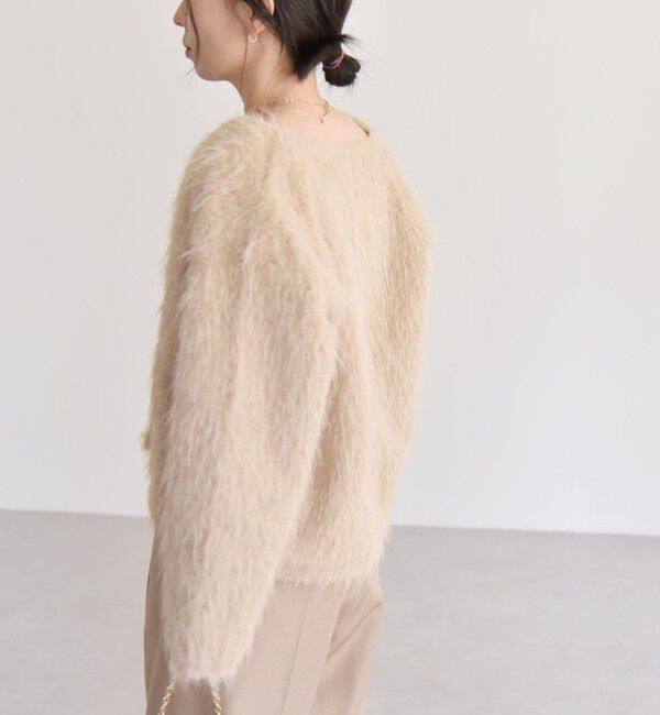 quaranciel「quaranciel:〈手洗い可能〉シャギー コンパクト Vネック カーディガン」|カーディガン|