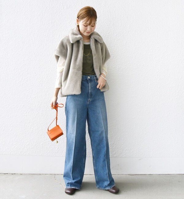 SHIPS for women「【WEB限定】グラデーション ファー ジップ ベスト」|その他|