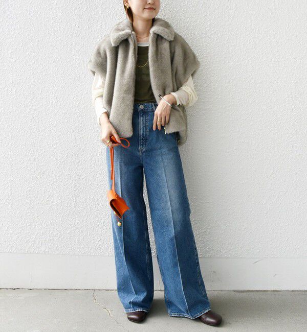 SHIPS for women「【WEB限定】グラデーション ファー ジップ ベスト」|その他|