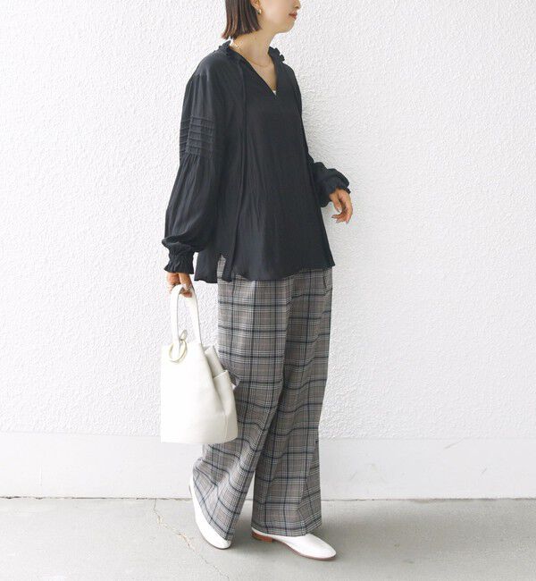 SHIPS for women「〈手洗い可能〉割繊 前後 2WAY 袖タック デザイン ブラウス」|シャツ・ブラウス|