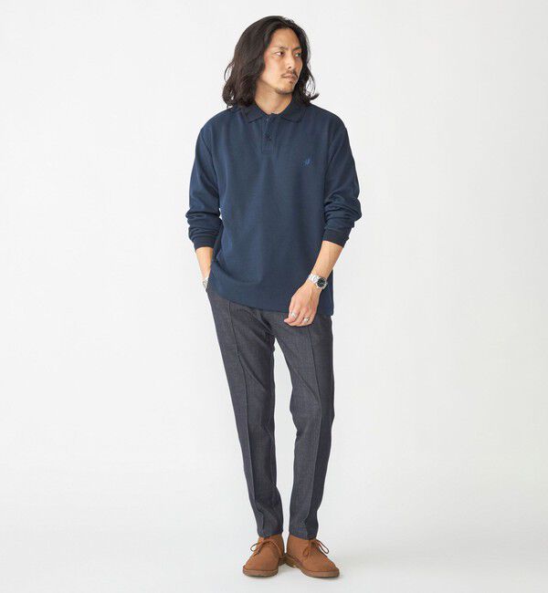 SHIPS「【WEB限定】SHIPS:〈抗菌・防臭〉ワンポイント ロゴ バーズアイ ロングスリーブ ポロシャツ」|ポロシャツ|