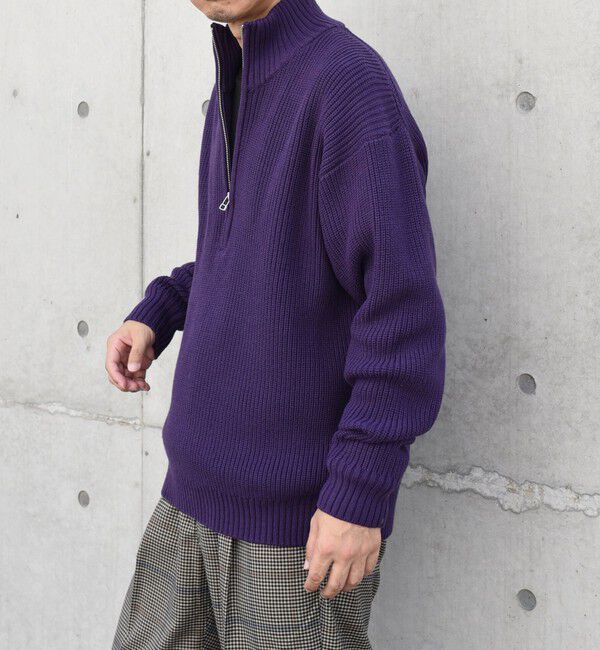 SHIPS any「SHIPS any:〈手洗い可能〉ハーフジップ 畦編み ドライバーズ ニット 25AW◇」|ニット・セーター|