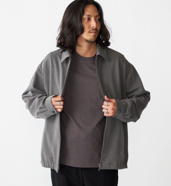 SHIPS「SHIPS:〈手洗い可能〉TR サージ シャツ ジップ ブルゾン」|ブルゾン・スタジャン|