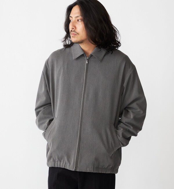SHIPS「SHIPS:〈手洗い可能〉TR サージ シャツ ジップ ブルゾン」|ブルゾン・スタジャン|
