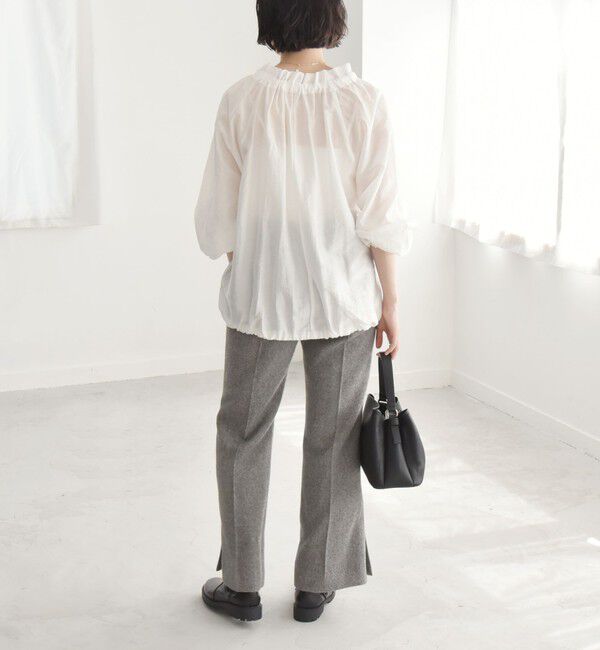 quaranciel「quaranciel:〈洗濯機可能〉ポリエステル サージ セミ フレア パンツ」|その他|