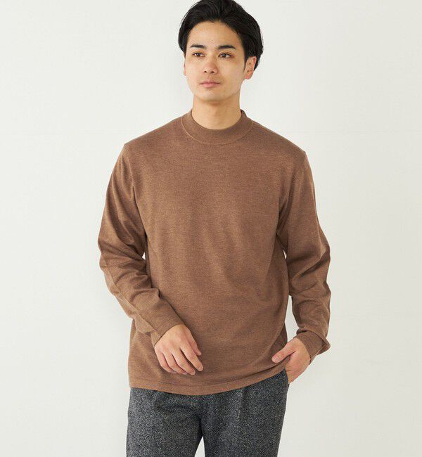 SHIPS Colors 「SHIPS Colors:〈吸湿発熱・手洗い可能〉Solist(R) Heat モックネック ニット」|ニット・セーター|カーキ