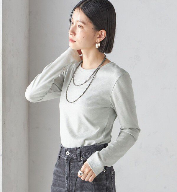 SHIPS for women「〈洗濯機可能〉シャイニー ストレッチ クルーネック カットソー」|Tシャツ・カットソー|